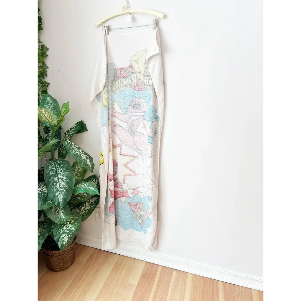 Mighty‎ Morphin Power Rangers Beach Towel White 1994 Jason Kimberly Red Pink